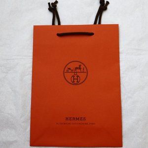 Hermes Orange Paper Shopping Gift Bag Tote Medium 11.25" New
